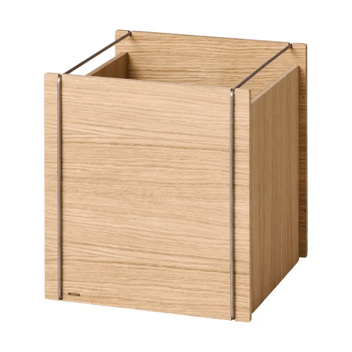 Contenitore Moebe - Rovere oliato-acciaio inossidabile, square, 33x30x31 cm - MOEBE