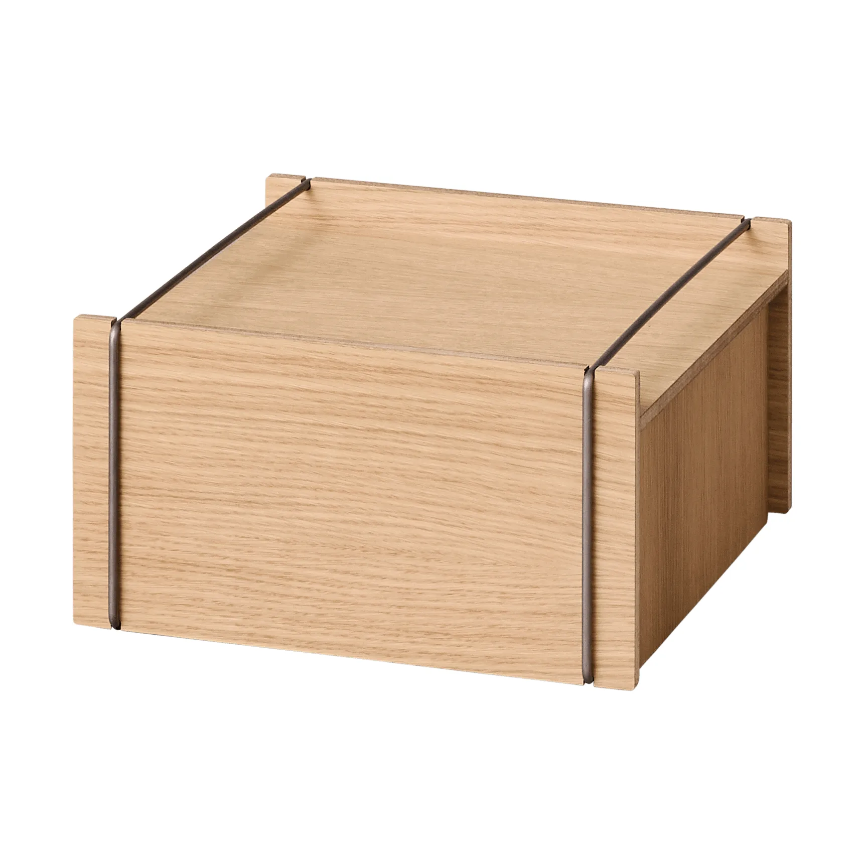 Contenitore Moebe, Rovere oliato-acciaio inox, small, 16,5x30x31 cm MOEBE