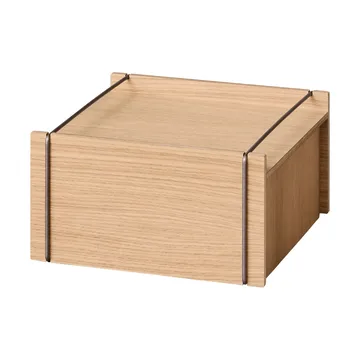 Contenitore Moebe - Rovere oliato-acciaio inox, small, 16,5x30x31 cm - MOEBE