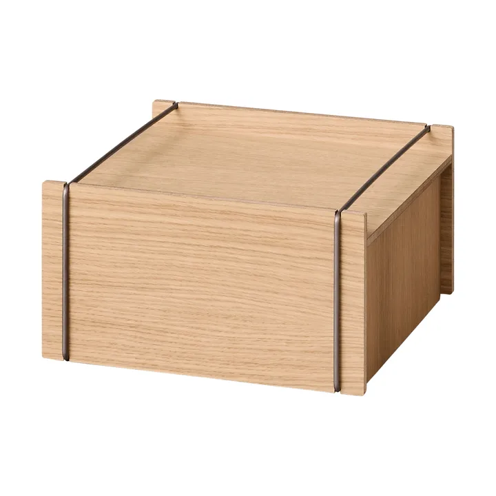Contenitore Moebe - Rovere oliato-acciaio inox, small, 16,5x30x31 cm - MOEBE