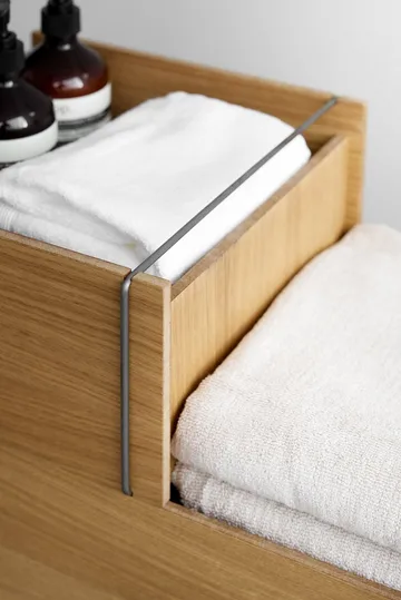 Contenitore Moebe - Rovere oliato-acciaio inox, small, 16,5x30x31 cm - MOEBE