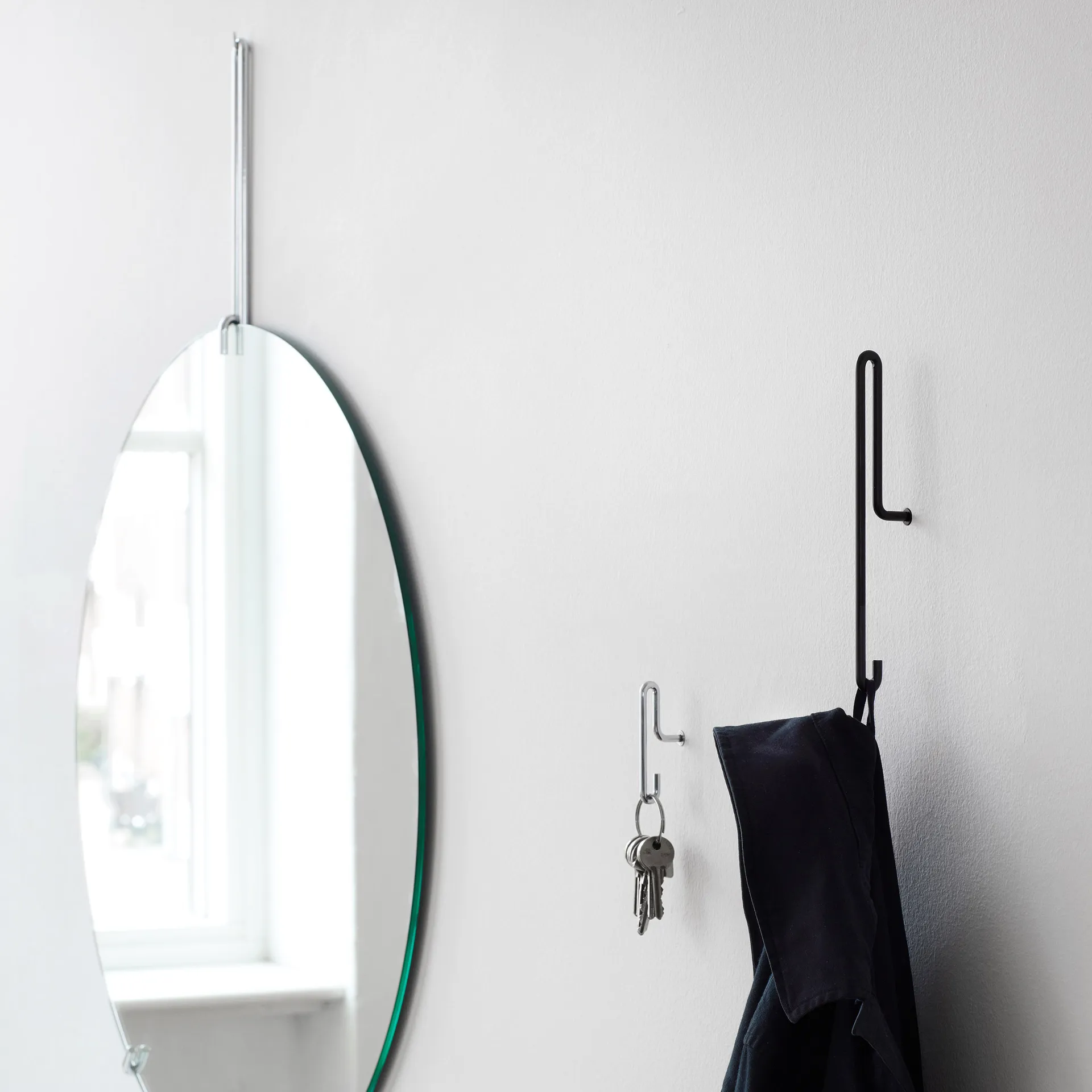 Gancio a parete Moebe grande , Nero MOEBE