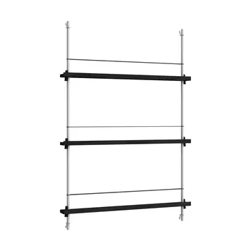 Magazine Shelving portagiornali - Black-acciaio inox, 85x115x7 cm, MS.115.1 - MOEBE
