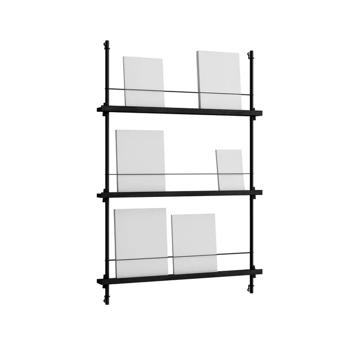 Magazine Shelving portagiornali - Nero, 85x115x7 cm, MS.115.1 - MOEBE