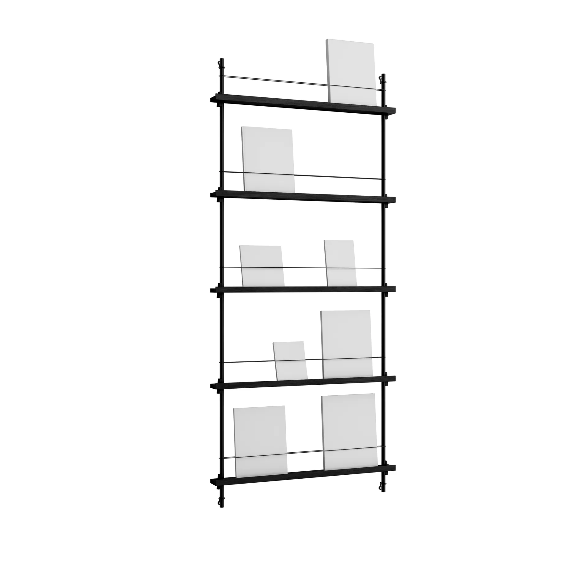 Magazine Shelving portagiornali, Nero, 85x180x7 cm, MS.180.1 MOEBE