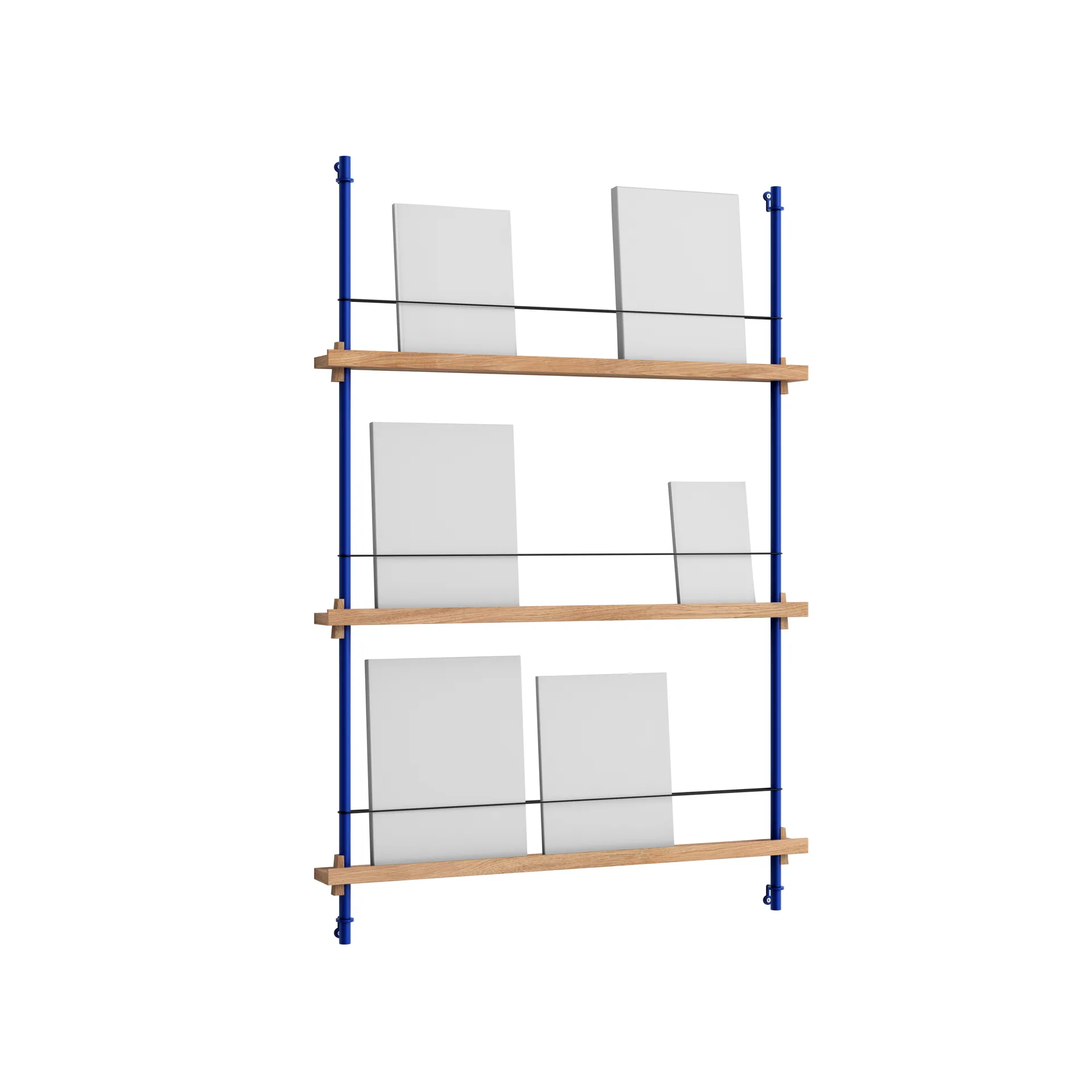 Magazine Shelving portagiornali, Quercia-deep blue, 85x115x7 cm, MS.115.1 MOEBE