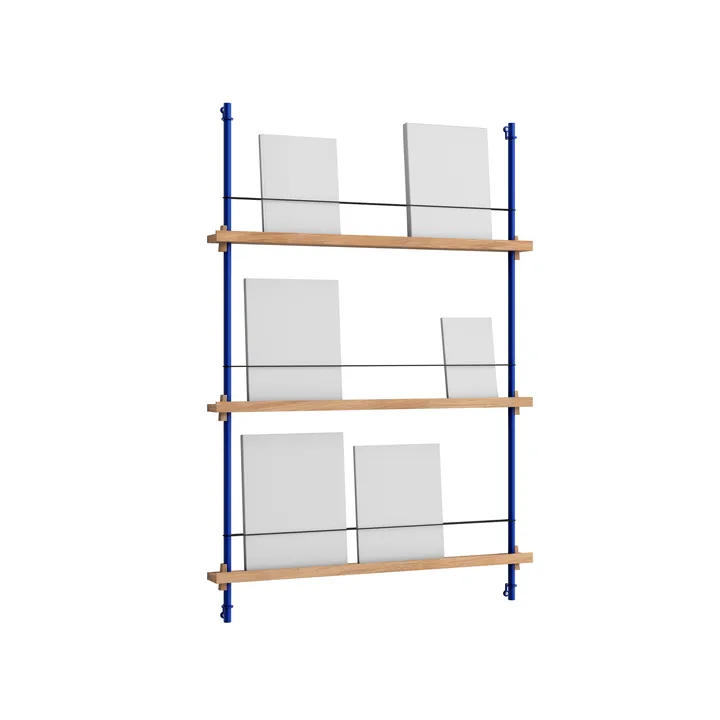 Magazine Shelving portagiornali - Quercia-deep blue, 85x115x7 cm, MS.115.1 - MOEBE