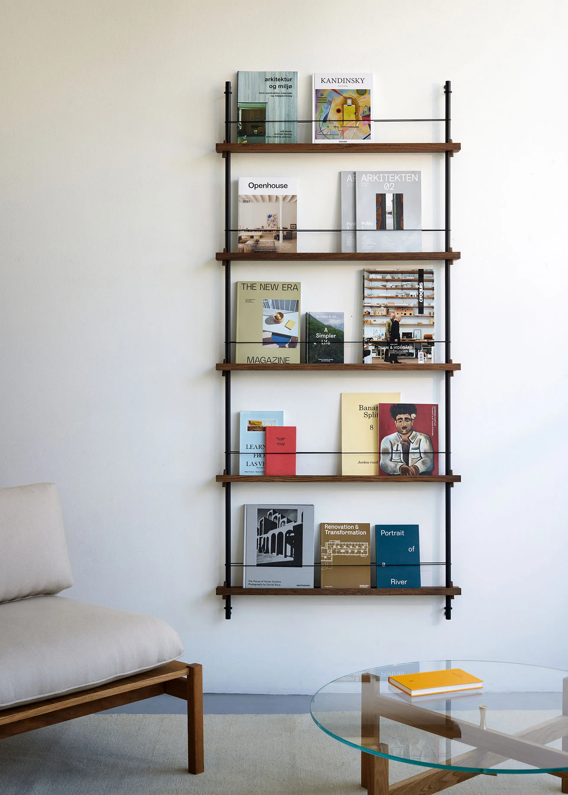 Magazine Shelving portagiornali, Quercia-deep blue, 85x115x7 cm, MS.115.1 MOEBE