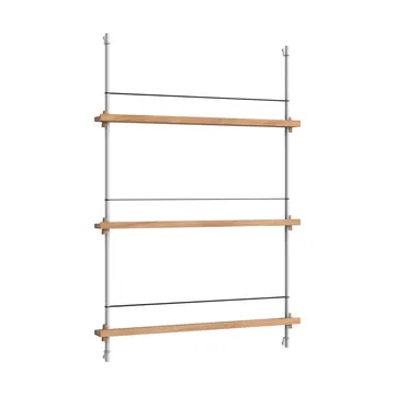Magazine Shelving portagiornali - Rovere-acciaio inossidabile, 85x115x7 cm, MS.115.1 - MOEBE