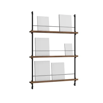 Magazine Shelving portagiornali - Rovere affumicato-black, 85x115x7 cm, MS.115.1 - MOEBE