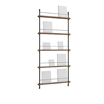 Magazine Shelving portagiornali - Rovere affumicato-black, 85x180x7 cm, MS.180.1 - MOEBE