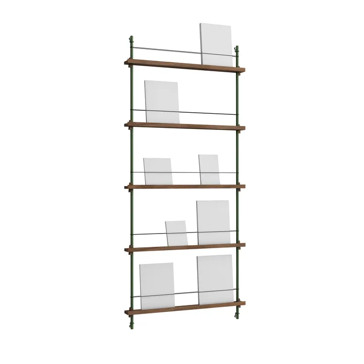 Magazine Shelving portagiornali - Rovere affumicato-pine green, 85×180×7 cm, MS.180.1 - MOEBE