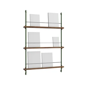 Magazine Shelving portagiornali - Rovere affumicato-pine green, 85x115x7 cm, MS.115.1 - MOEBE