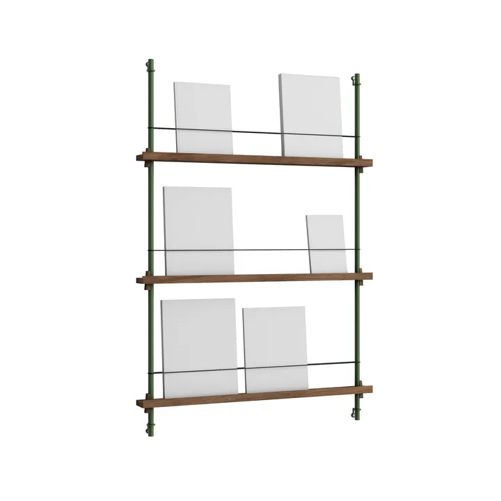 Magazine Shelving portagiornali - Rovere affumicato-pine green, 85x115x7 cm, MS.115.1 - MOEBE