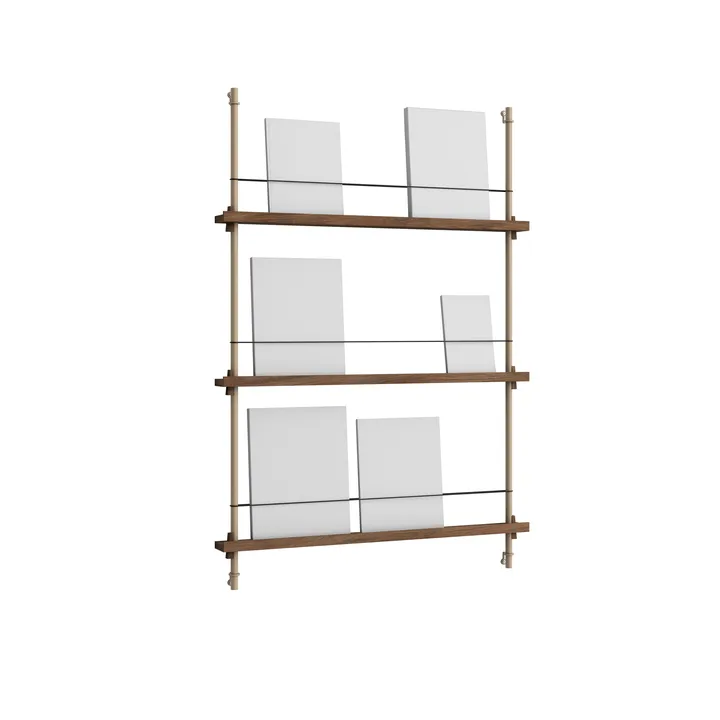 Magazine Shelving portagiornali - Rovere affumicato-warm grey, 85x115x7 cm, MS.115.1 - MOEBE