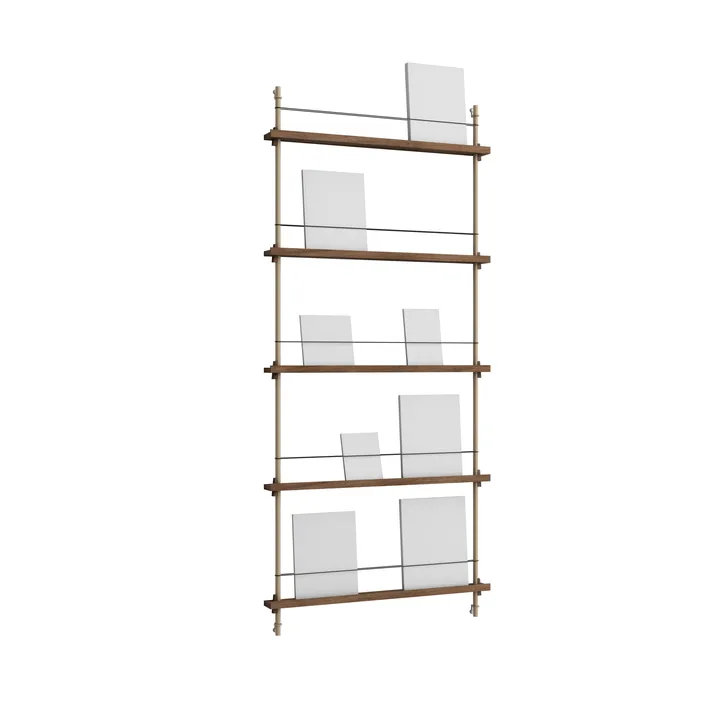 Magazine Shelving portagiornali - Rovere affumicato-warm grey, 85x180x7 cm, MS.180.1 - MOEBE