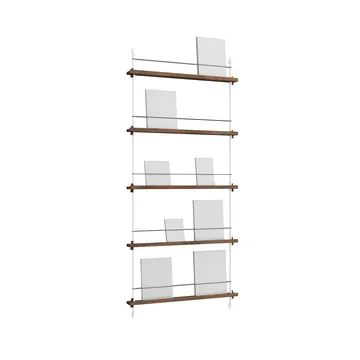 Magazine Shelving portagiornali - Rovere affumicato-white, 85x180x7 cm, MS.180.1 - MOEBE