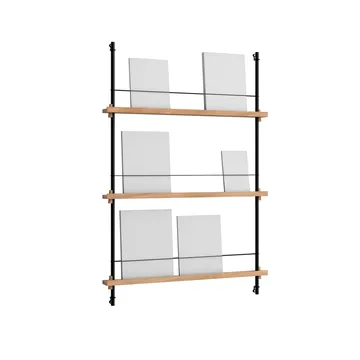 Magazine Shelving portagiornali - Rovere-black, 85x115x7 cm, MS.115.1 - MOEBE