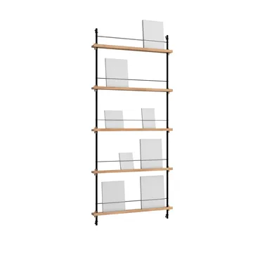 Magazine Shelving portagiornali - Rovere-black, 85x180x7 cm, MS.180.1 - MOEBE