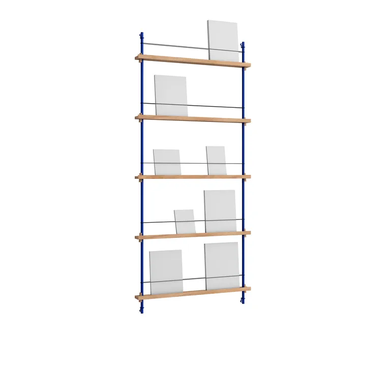Magazine Shelving portagiornali - Rovere-deep blue, 85x180x7 cm, MS.180.1 - MOEBE
