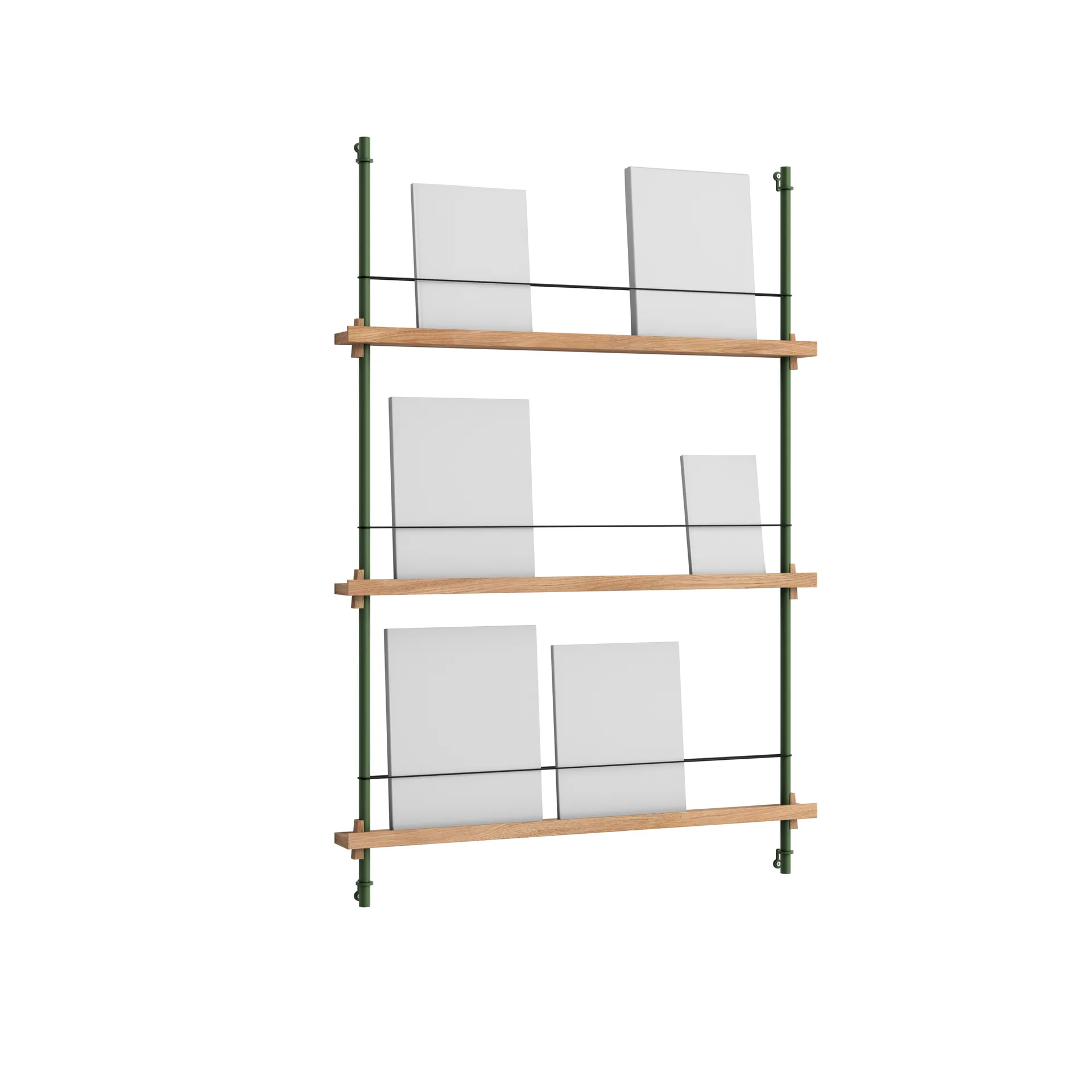 Magazine Shelving portagiornali, Rovere-pine green, 85x115x7 cm, MS.115.1 MOEBE