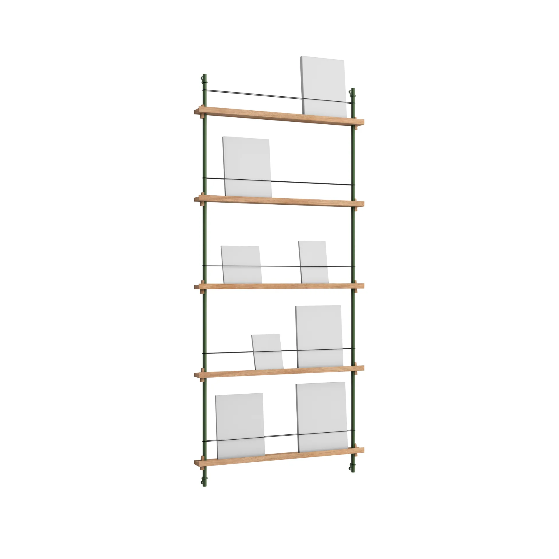 Magazine Shelving portagiornali, Rovere-pine green, 85x180x7 cm, MS.180.1 MOEBE