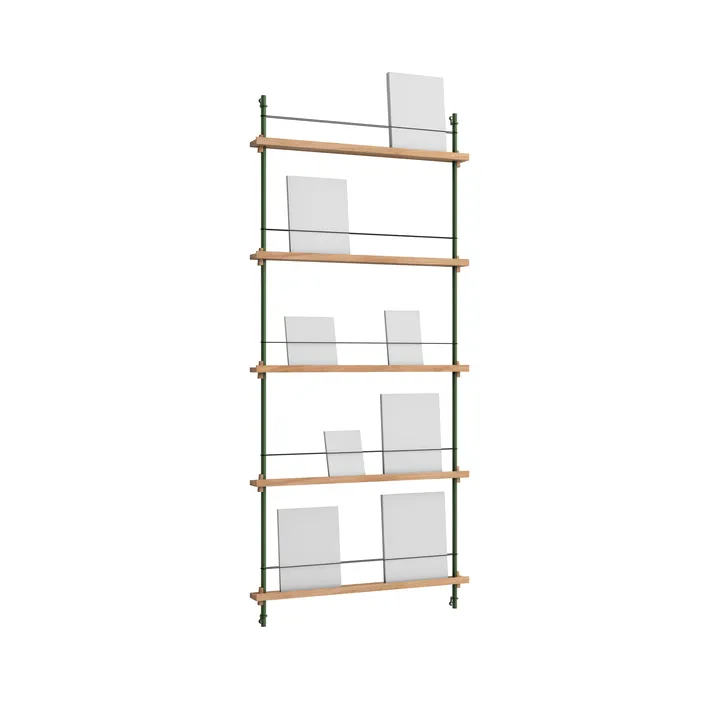 Magazine Shelving portagiornali - Rovere-pine green, 85x180x7 cm, MS.180.1 - MOEBE
