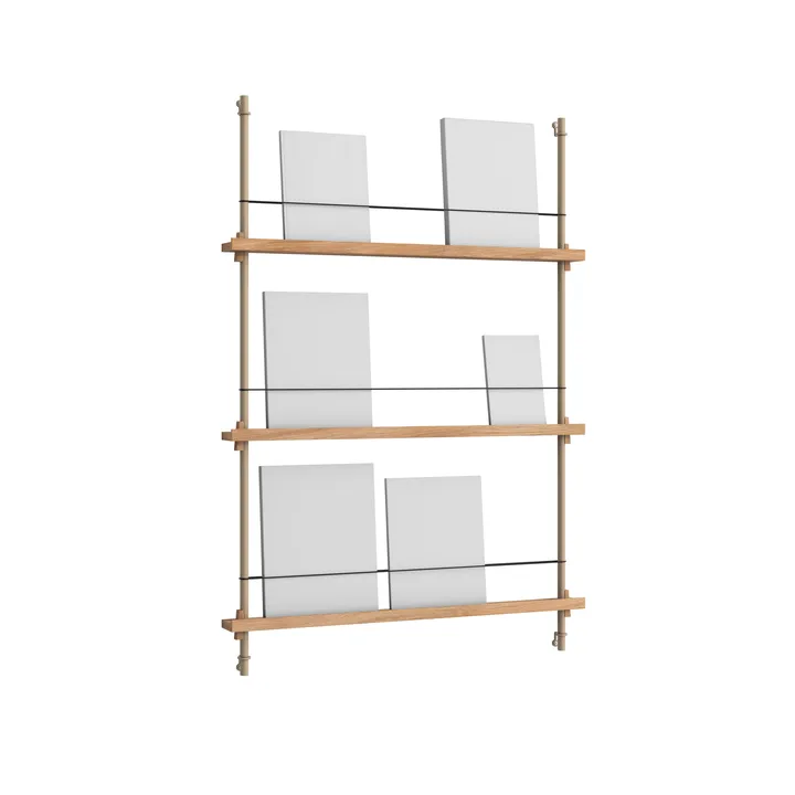 Magazine Shelving portagiornali - Rovere-warm grey, 85x115x7 cm, MS.115.1 - MOEBE
