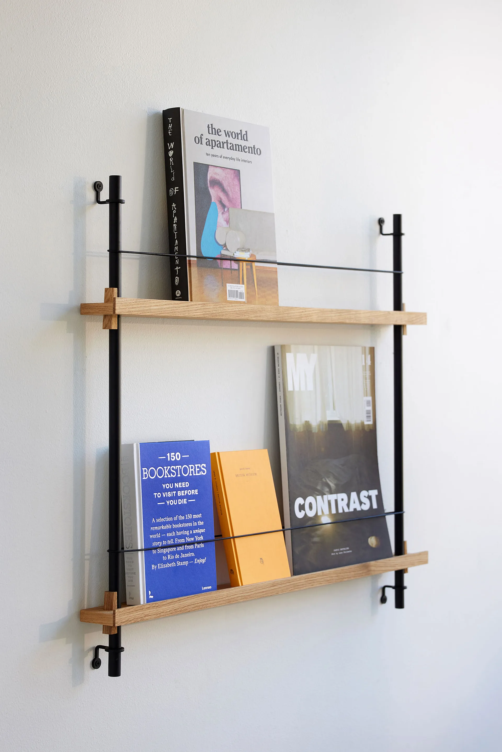 Magazine Shelving portagiornali, Rovere-warm grey, 85x115x7 cm, MS.115.1 MOEBE