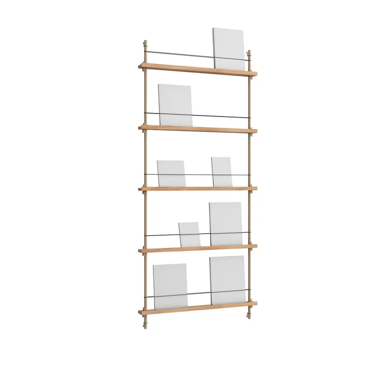 Magazine Shelving portagiornali - Rovere-warm grey, 85x180x7 cm, MS.180.1 - MOEBE
