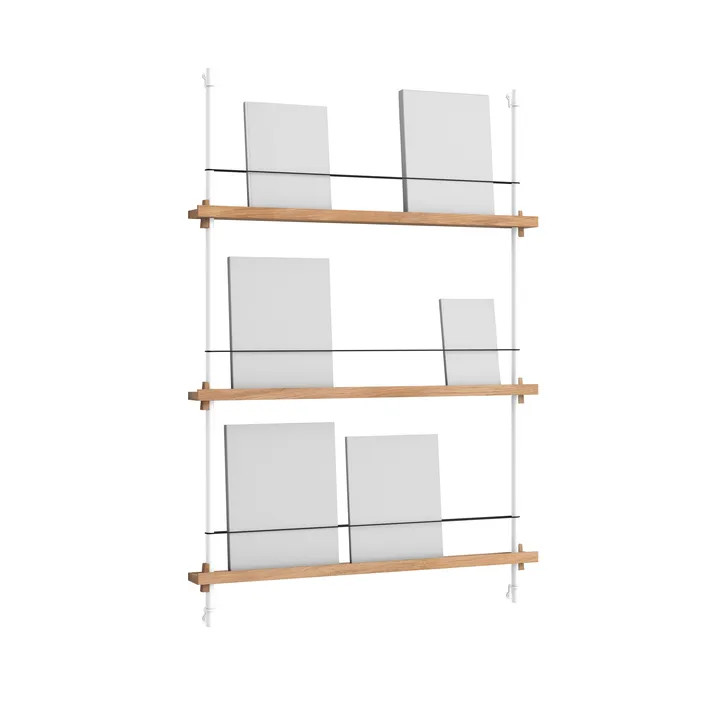 Magazine Shelving portagiornali - Rovere-white, 85x115x7 cm, MS.115.1 - MOEBE