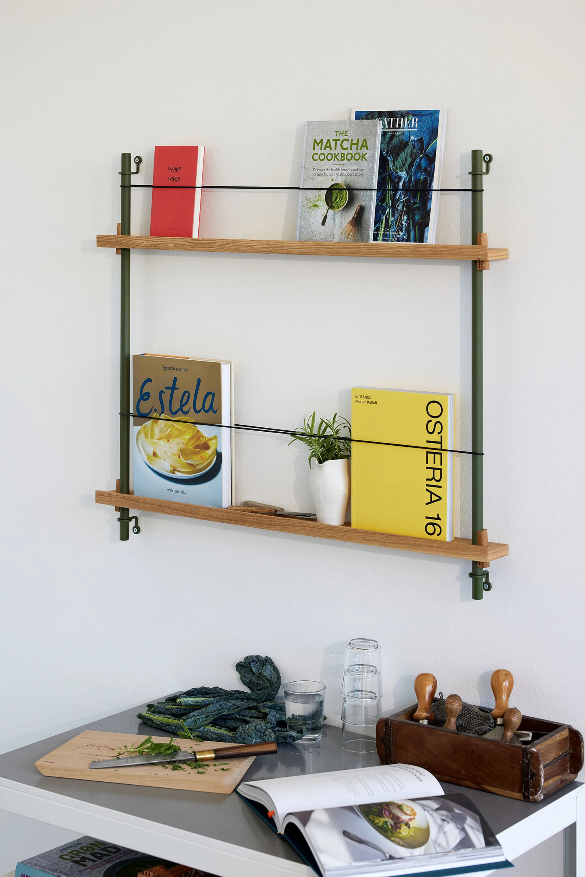 Magazine Shelving portagiornali, Rovere-white, 85x115x7 cm, MS.115.1 MOEBE