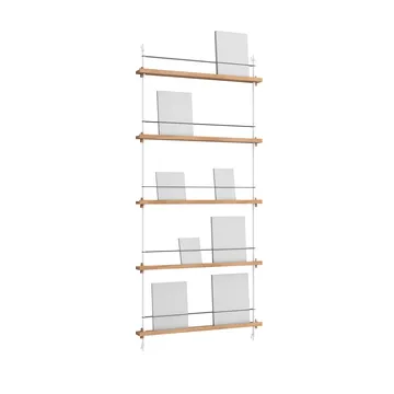 Magazine Shelving portagiornali - Rovere-white, 85x180x7 cm, MS.180.1 - MOEBE