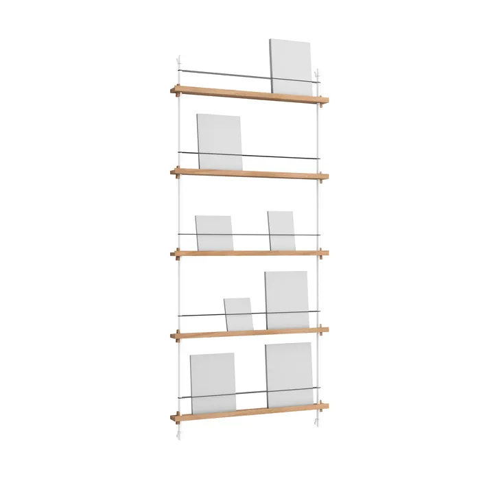 Magazine Shelving portagiornali - Rovere-white, 85x180x7 cm, MS.180.1 - MOEBE