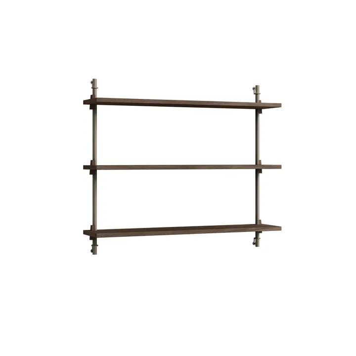 Mensola a muro Wall Shelving - Rovere affumicato-warm grey, 92x65x17,5 cm, WS.65.1 - MOEBE