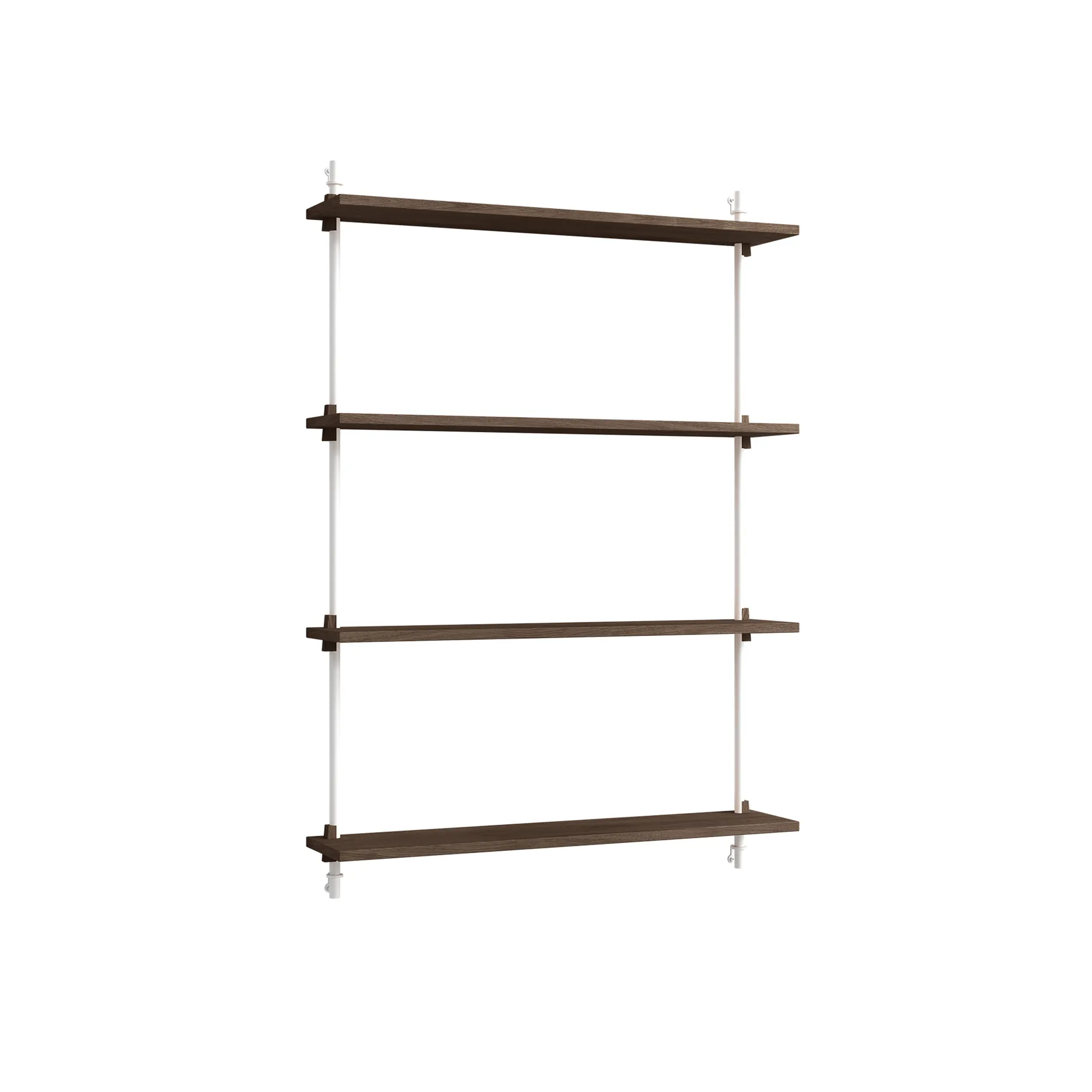Mensola a muro Wall Shelving, Rovere affumicato-white, 92x115x17,5 cm, WS.115.1 MOEBE