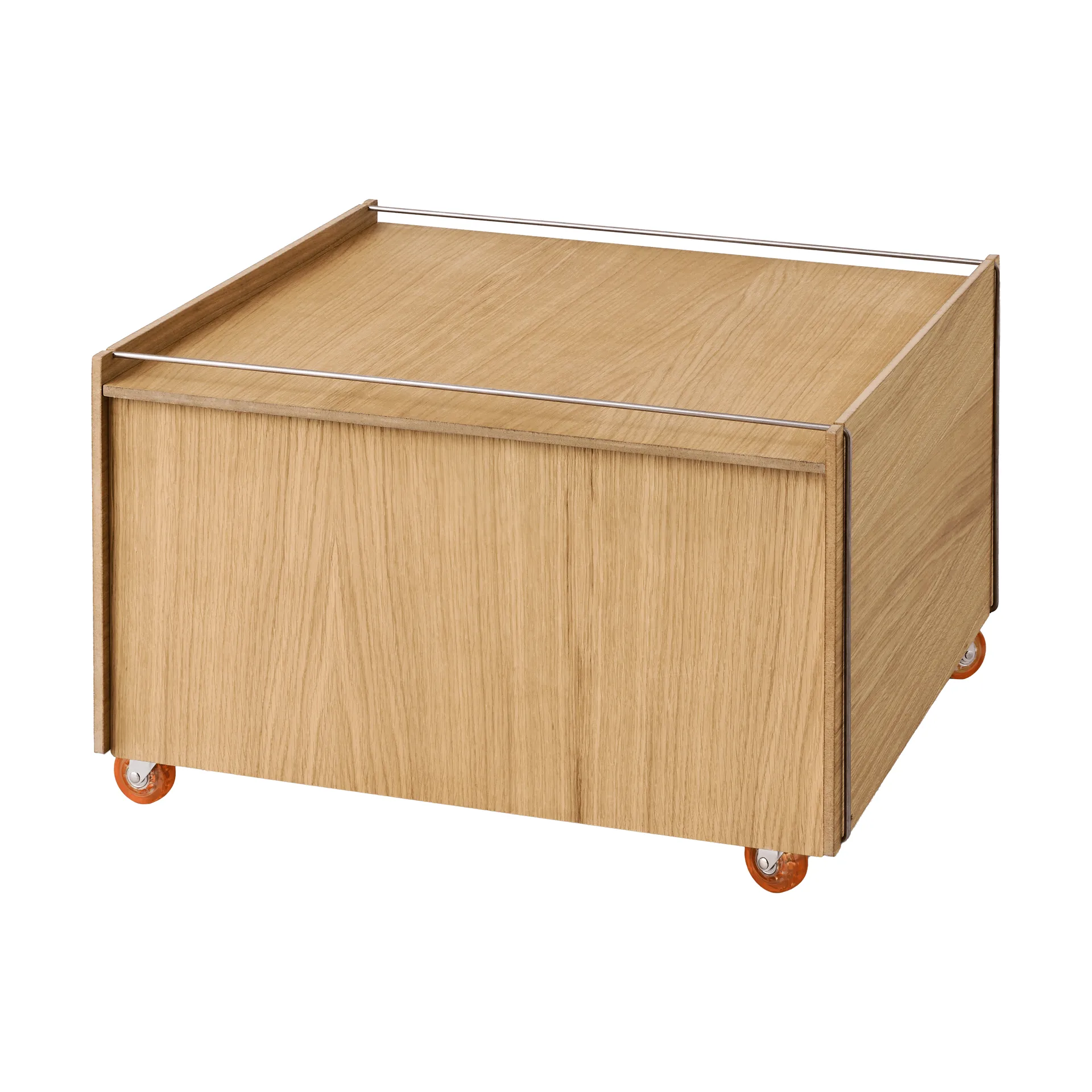 Moebe Storage Chest tavolino con contenitore, Rovere oliato-acciaio inossidabile, 60x61x38.2 cm MOEBE
