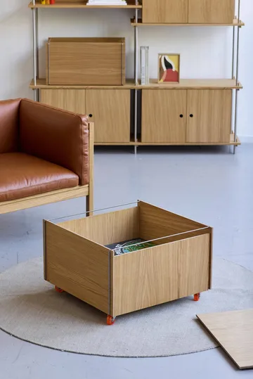 Moebe Storage Chest tavolino con contenitore - Rovere oliato-acciaio inossidabile, 60x61x38.2 cm - MOEBE