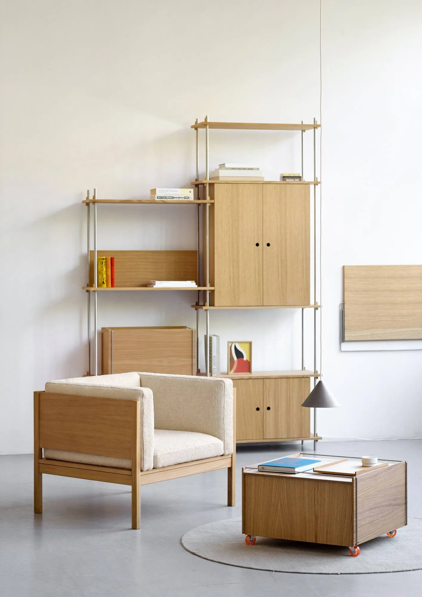 Moebe Storage Chest tavolino con contenitore, Rovere oliato-acciaio inossidabile, 60x61x38.2 cm MOEBE