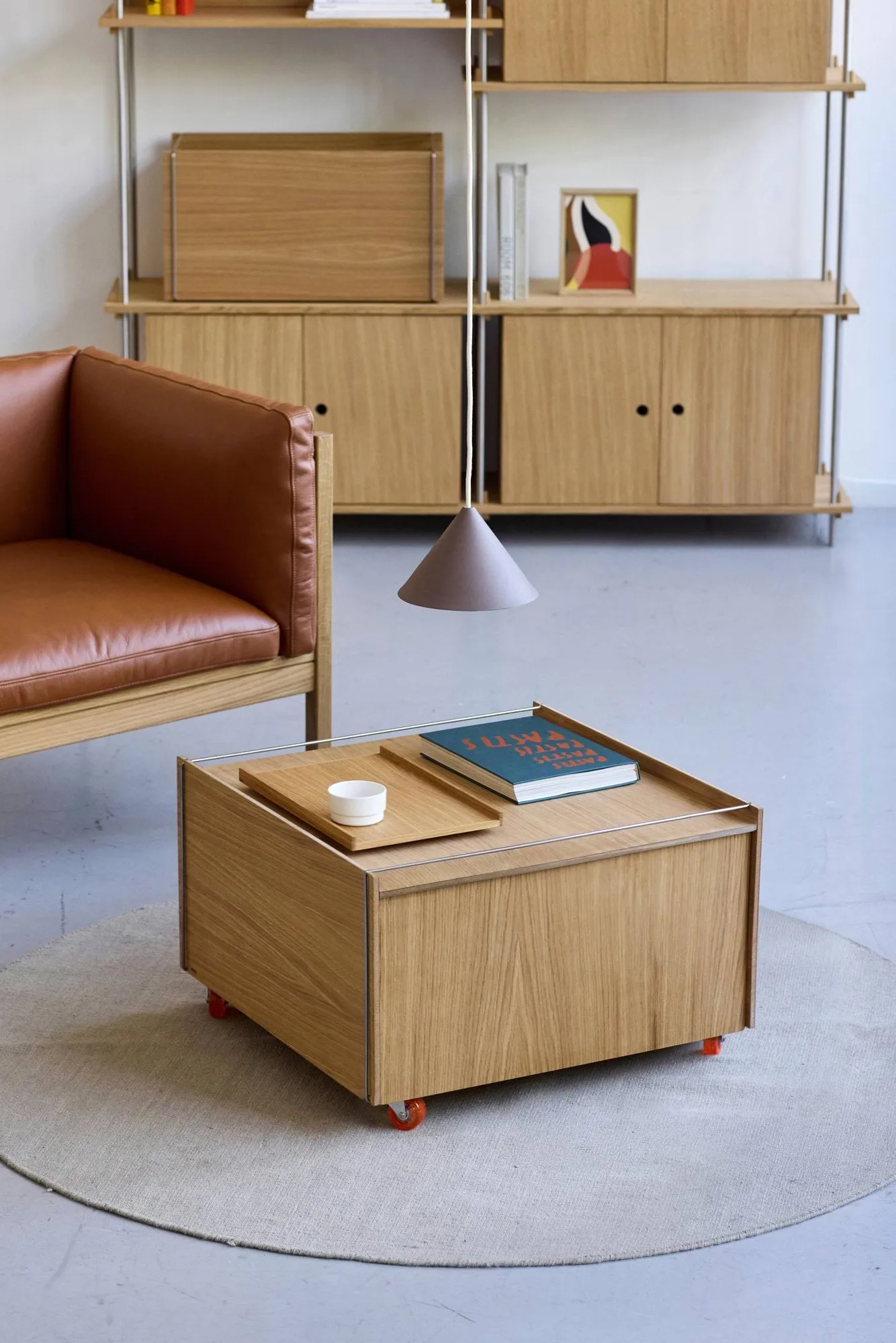 Moebe Storage Chest tavolino con contenitore, Rovere oliato-nero, 60x61x38.2 cm MOEBE