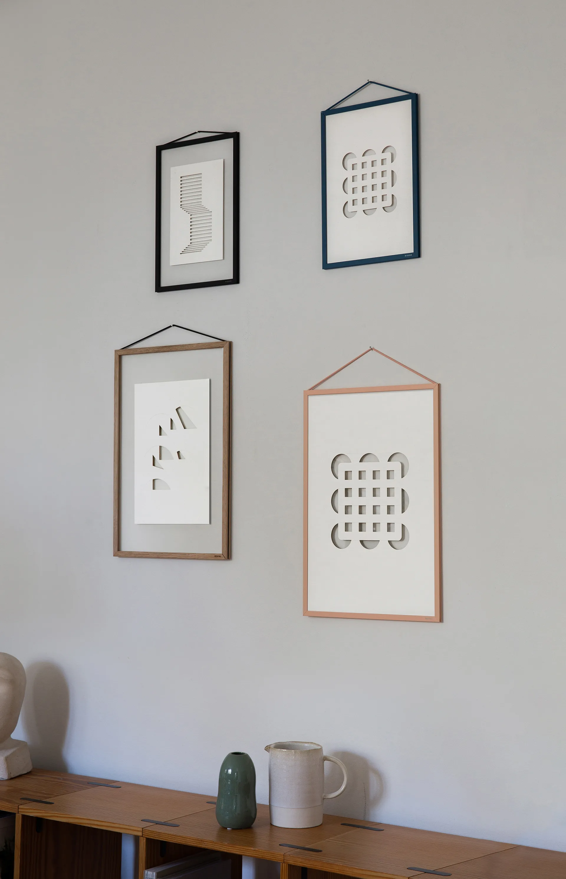 Opera Relief circles & squares 29,7x42 cm, Bianco sporco MOEBE