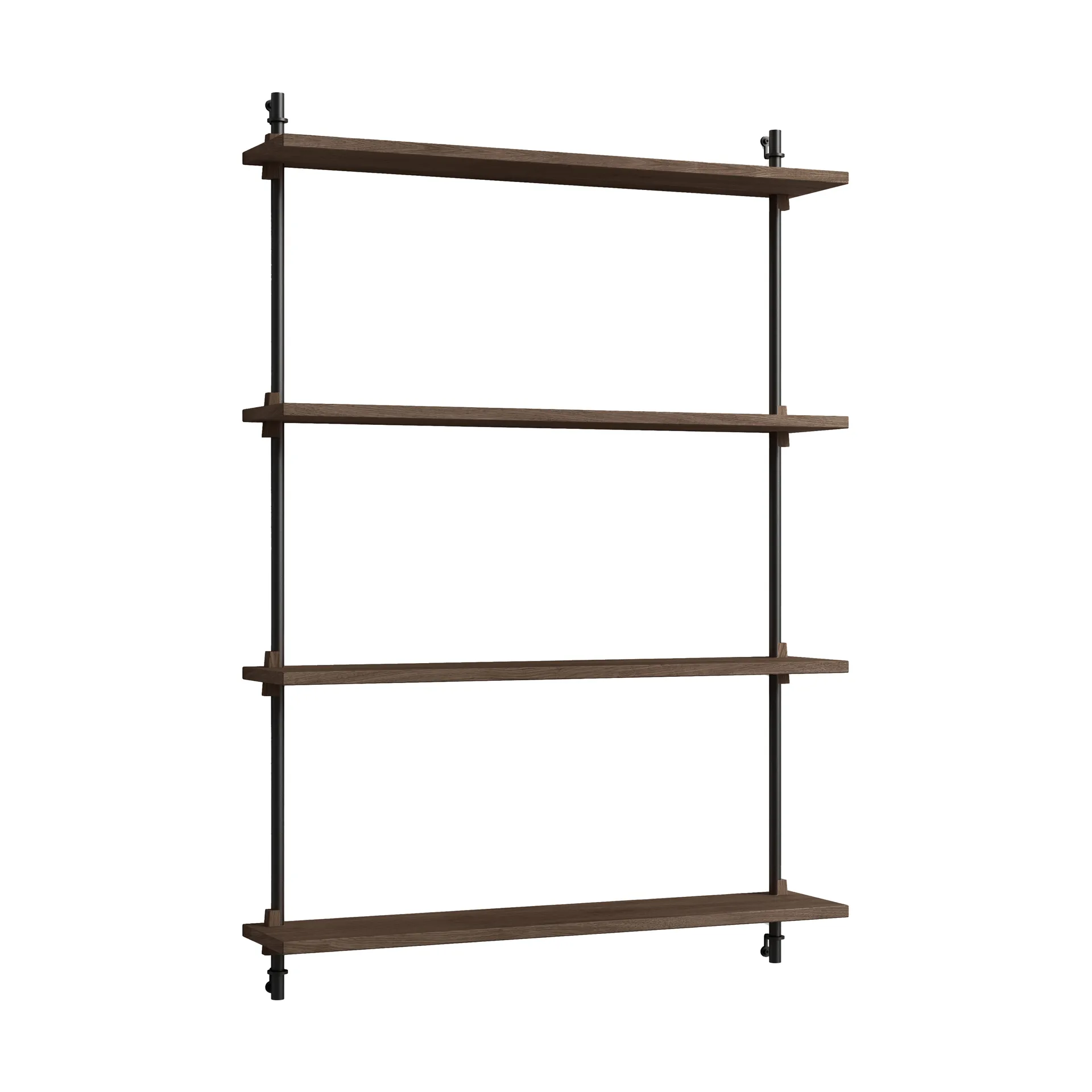 Scaffalatura da parete Moebe ws.115.1, Rovere affumicato, nero MOEBE