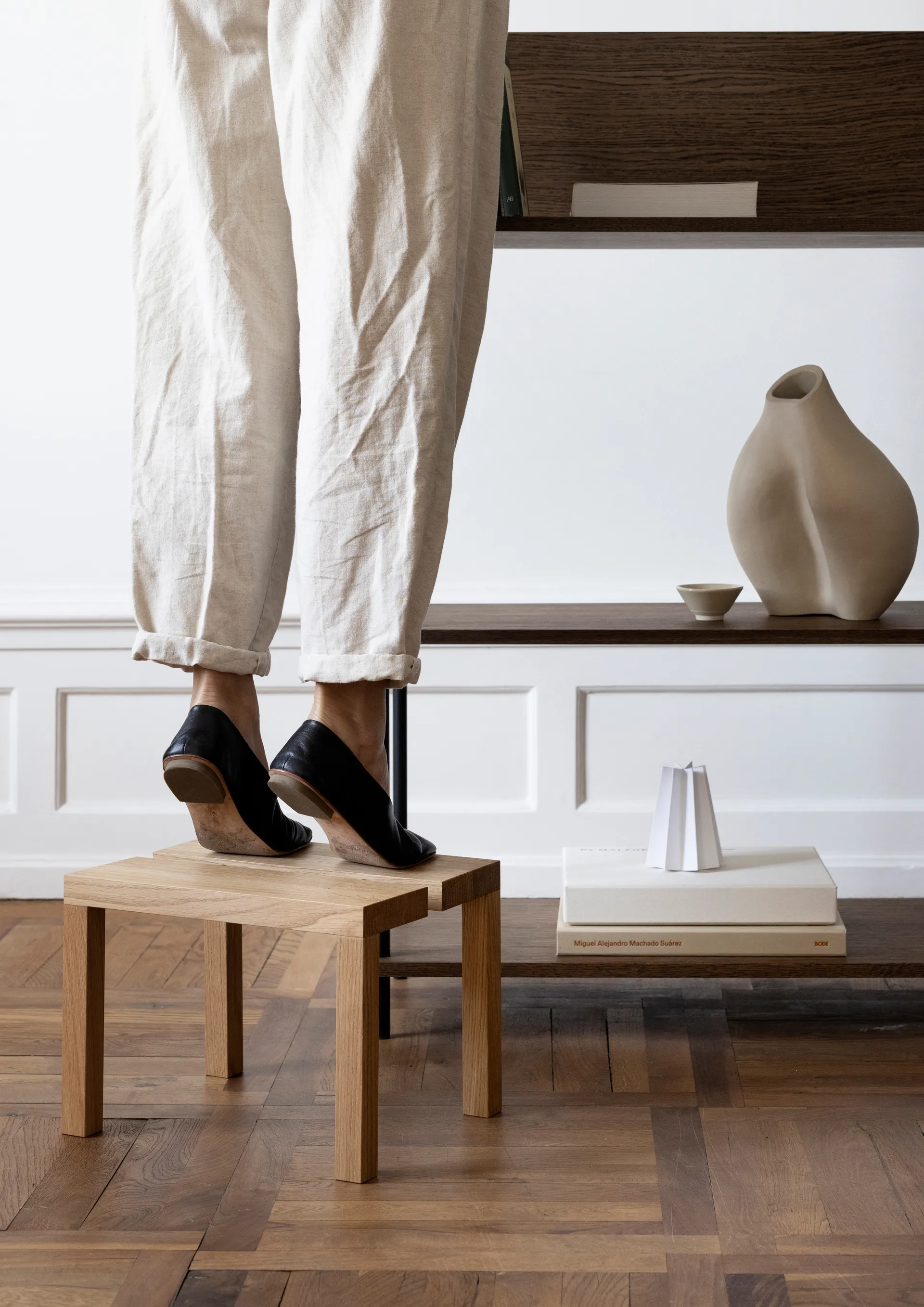 Sgabello Moebe Peg piccolo 35x27,5x22 cm, Rovere MOEBE