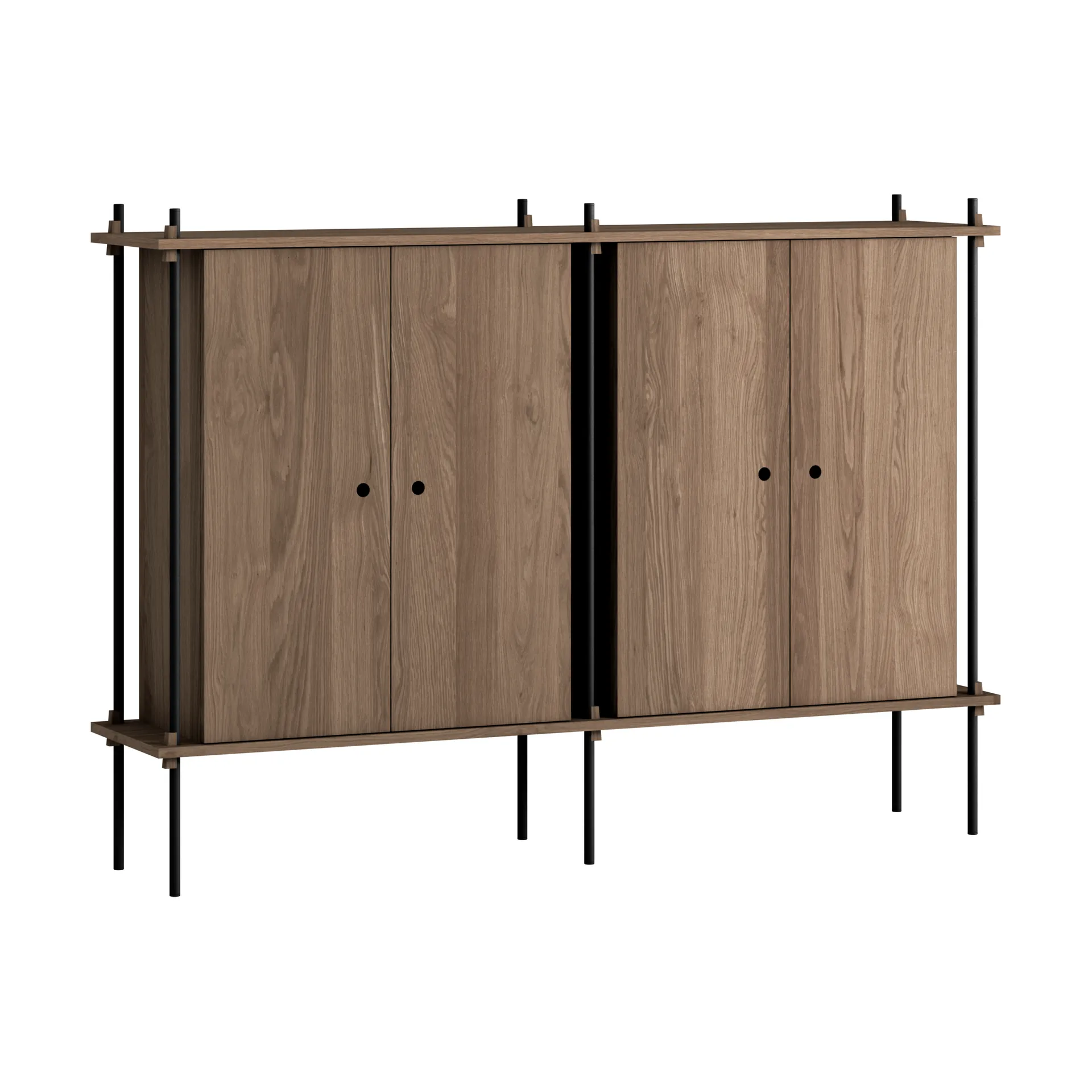 Shelving System Cabinet armadio, Rovere affumicato-black, 163x115x35 cm, S.115.2.E MOEBE