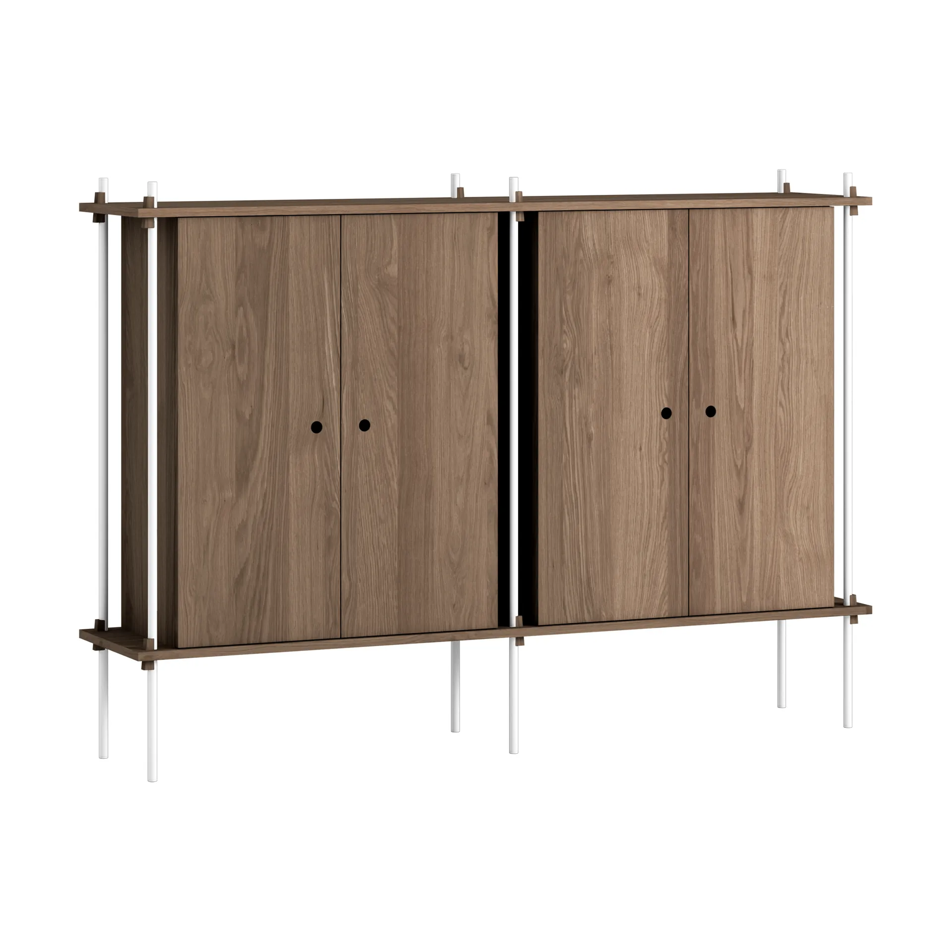 Shelving System Cabinet armadio, Rovere affumicato-white, 163x115x35 cm S.115.2.E MOEBE