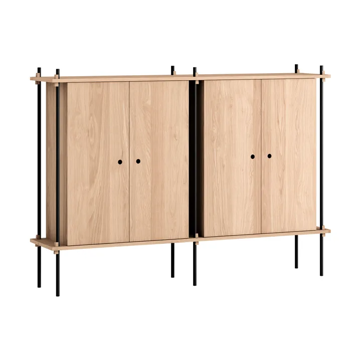 Shelving System Cabinet armadio - Rovere-black, 163x115x35 cm, S.115.2.E - MOEBE