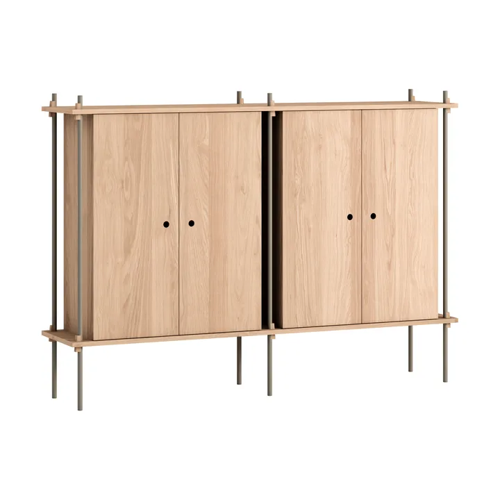 Shelving System Cabinet armadio - Rovere-warm grey, 163x115x35 cm, S.115.2.E - MOEBE