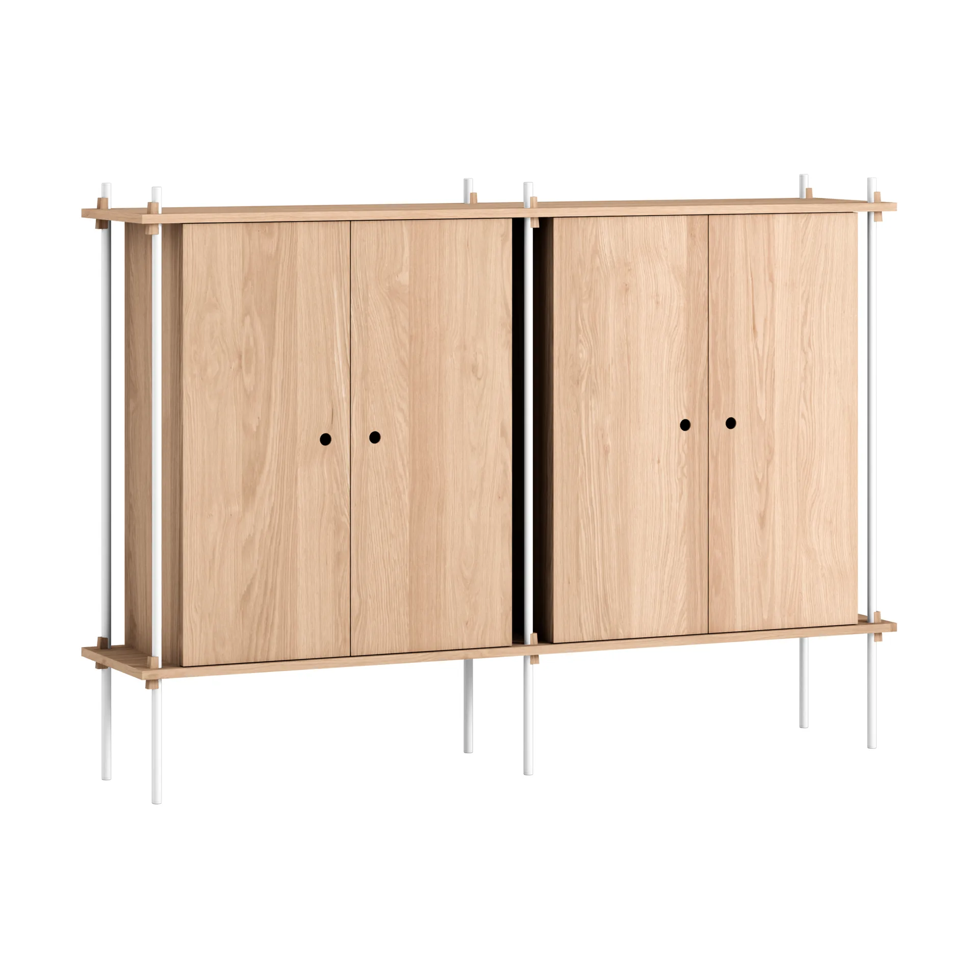 Shelving System Cabinet armadio, Rovere-white, 163x115x35 cm, S.115.2.E MOEBE