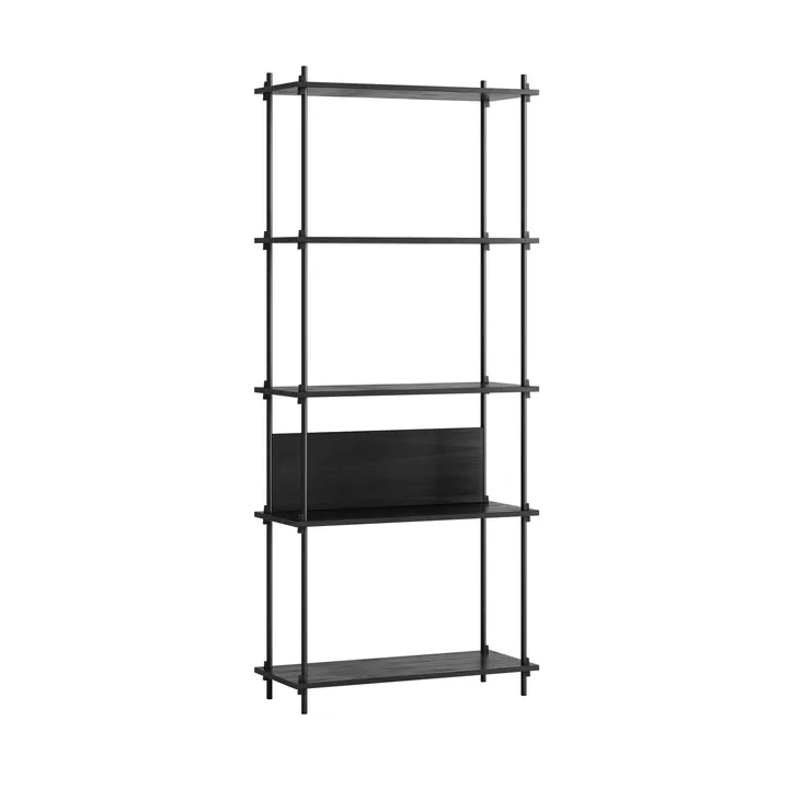 Shelving System classic scaffale - Nero, 86x200x35 cm, S.200.1.A - MOEBE