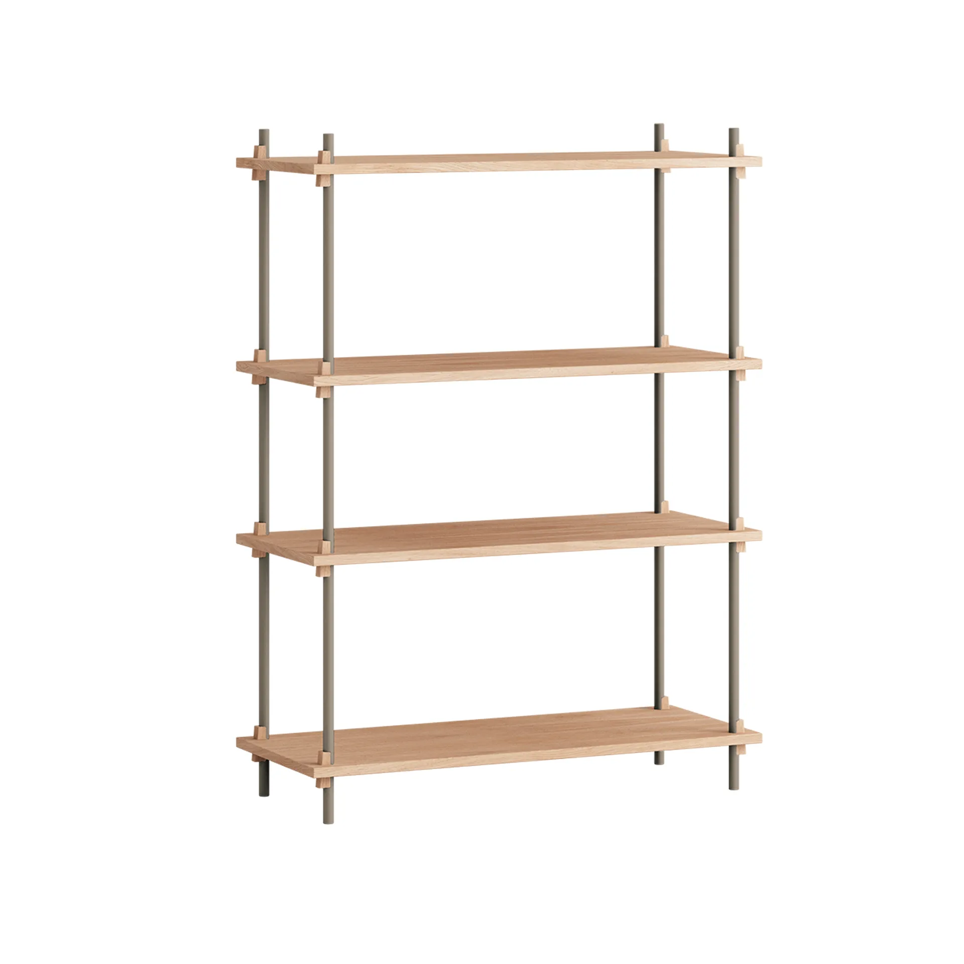 Shelving System classic scaffale, Quercia-warm grey, 86x115x35 cm, S.115.1.A MOEBE